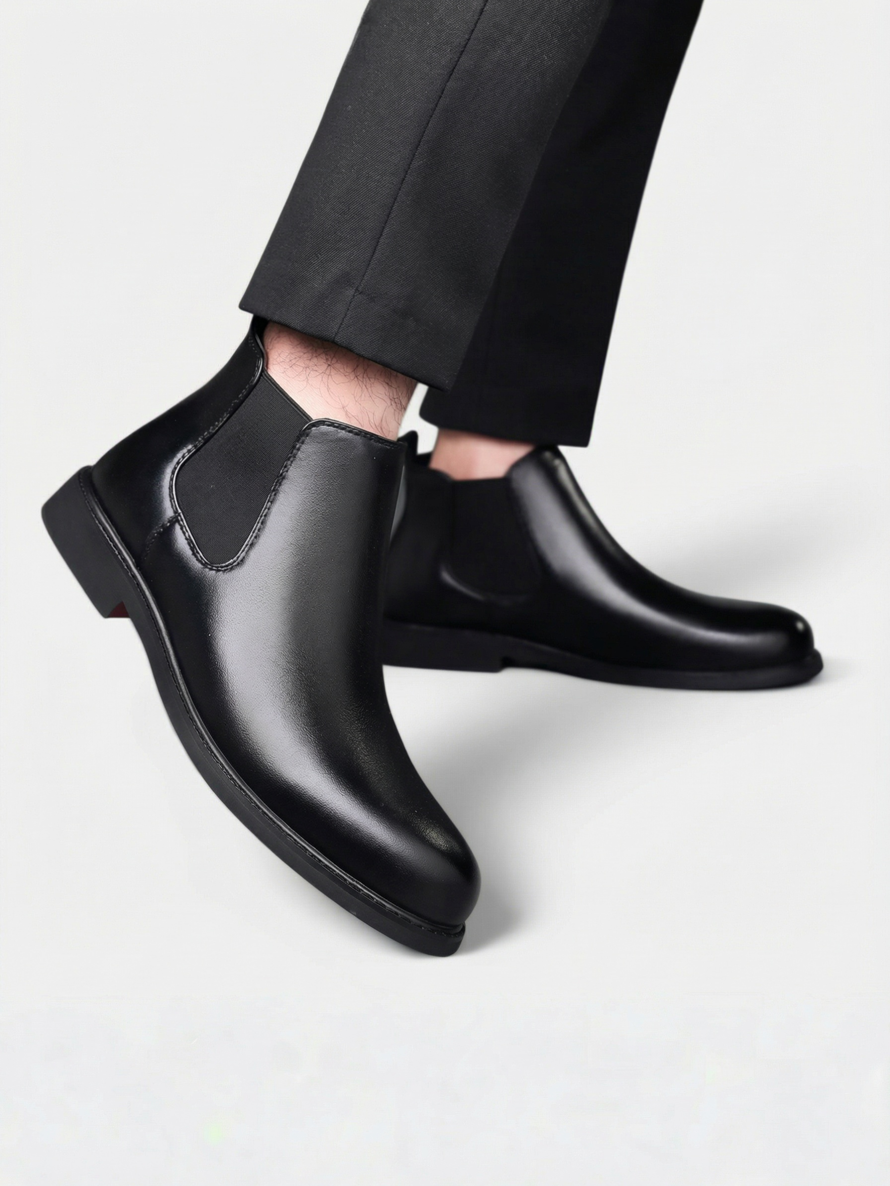 Bottines Chelsea Homme en Cuir Fourrées