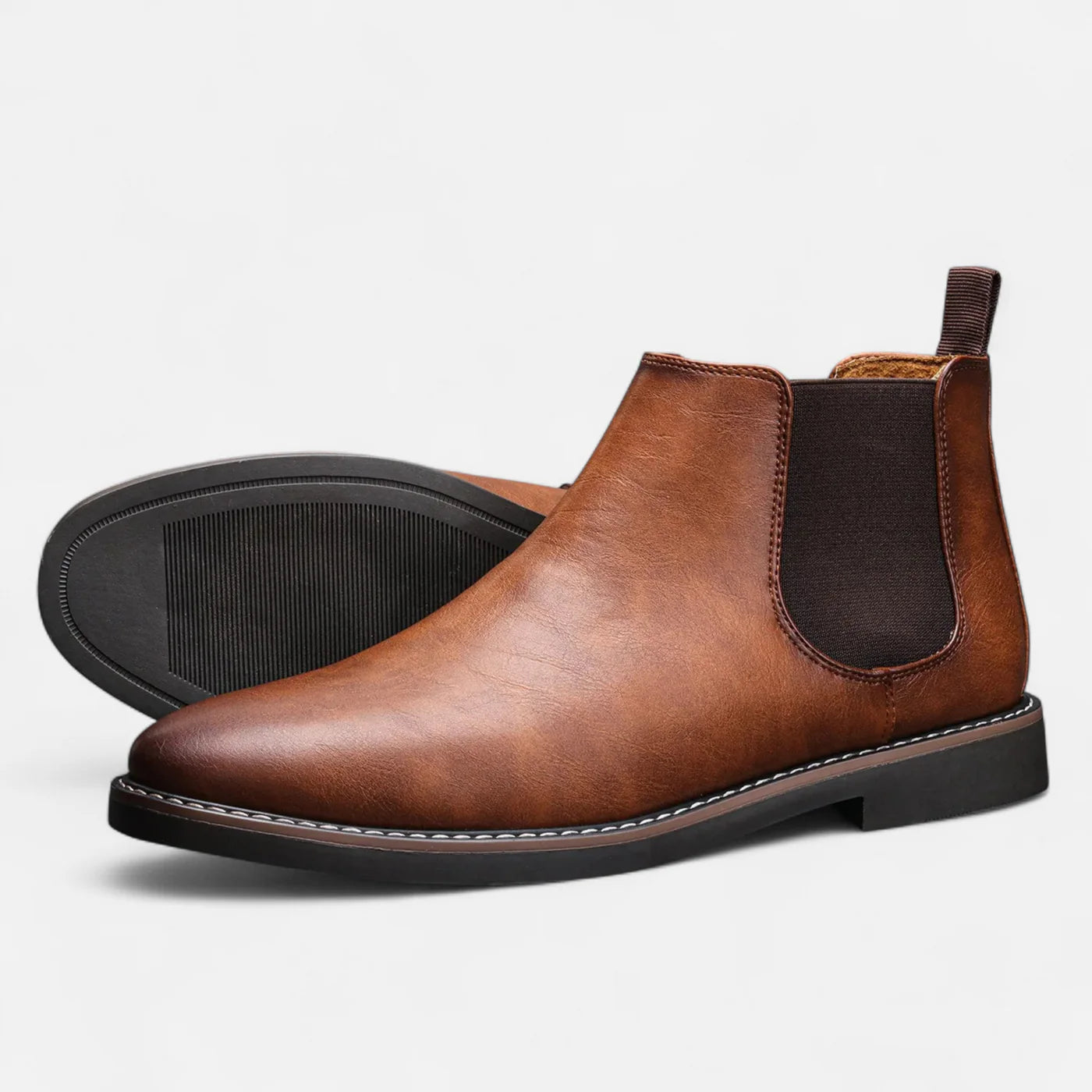 Bottes Chelsea rétro en cuir pour homme