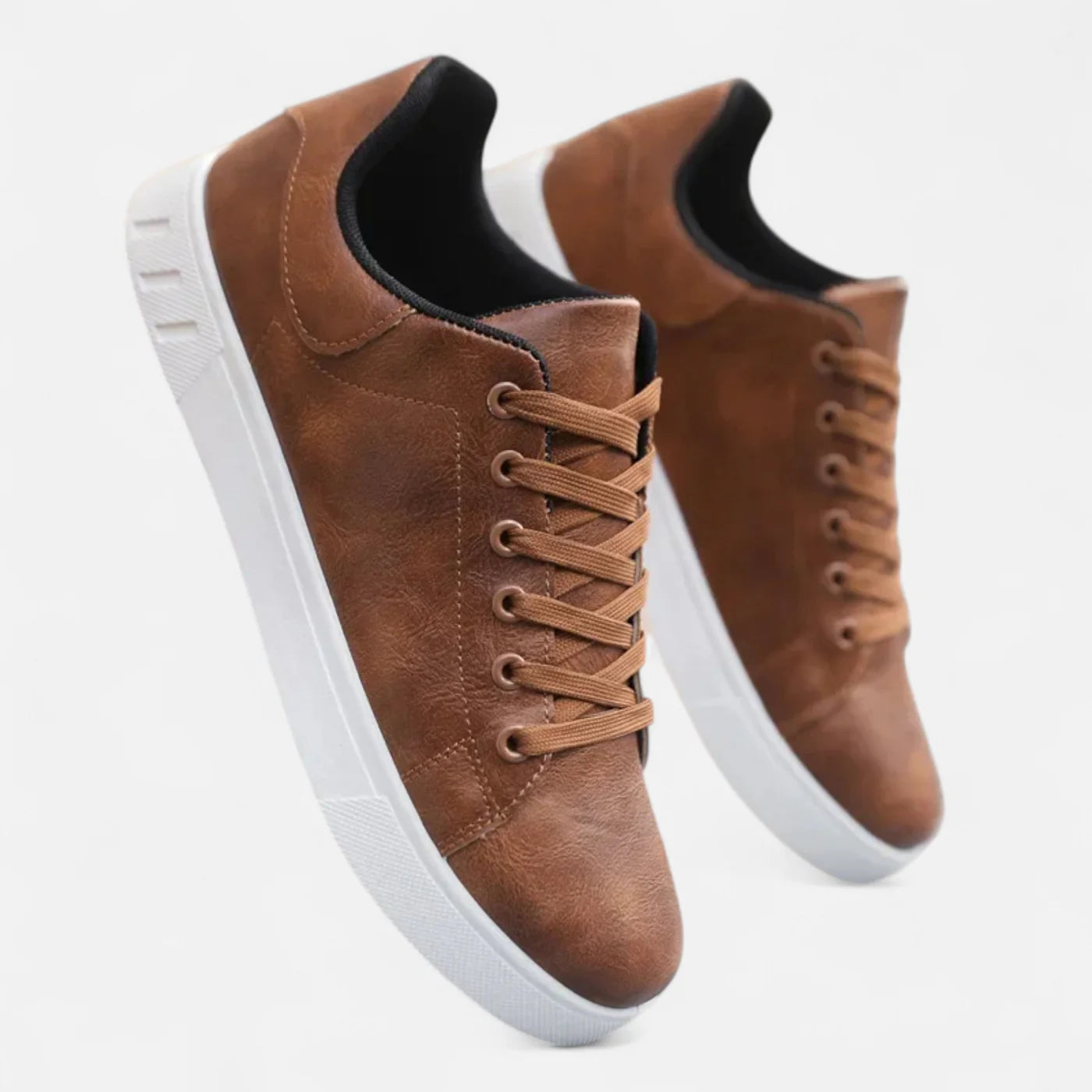 Baskets en cuir homme – style casual à semelle plate