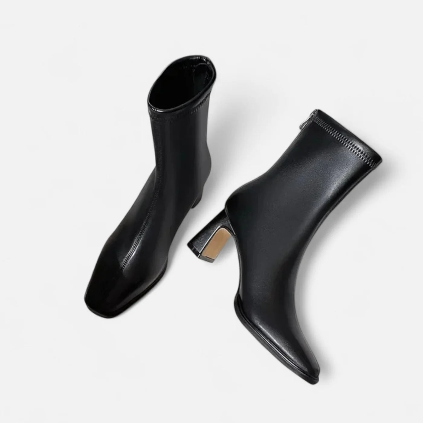 Bottines vintage à bout carré pour femme