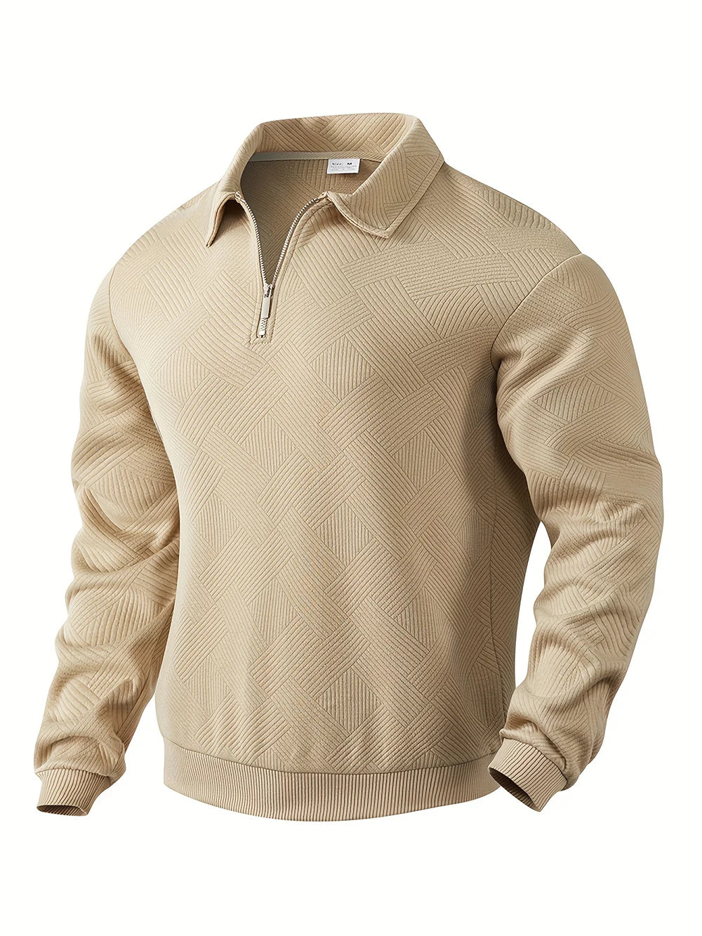 Pull-over quart de zippé texturé classique pour hommes