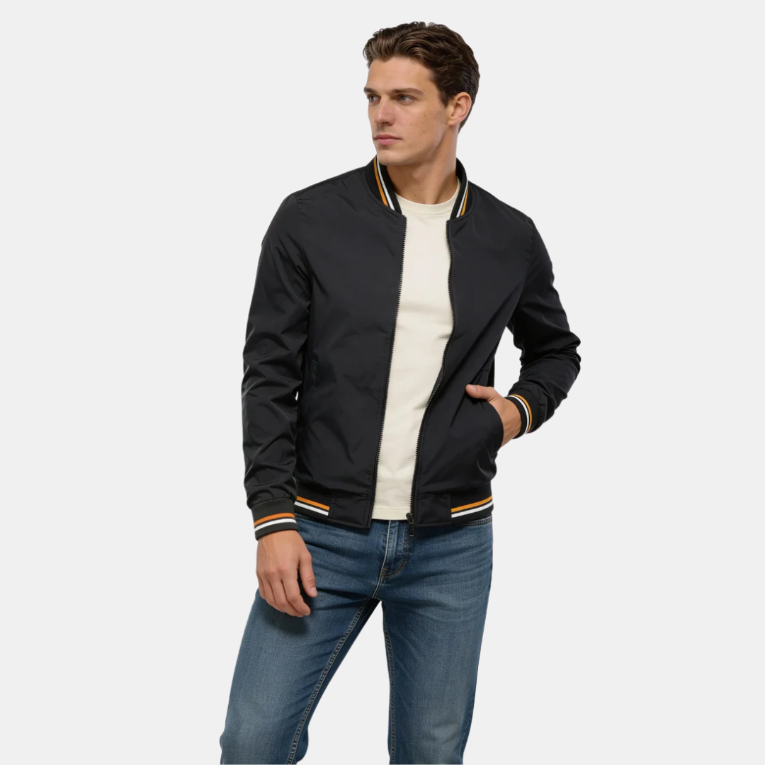 Veste bomber confortable à fermeture zippée pour homme