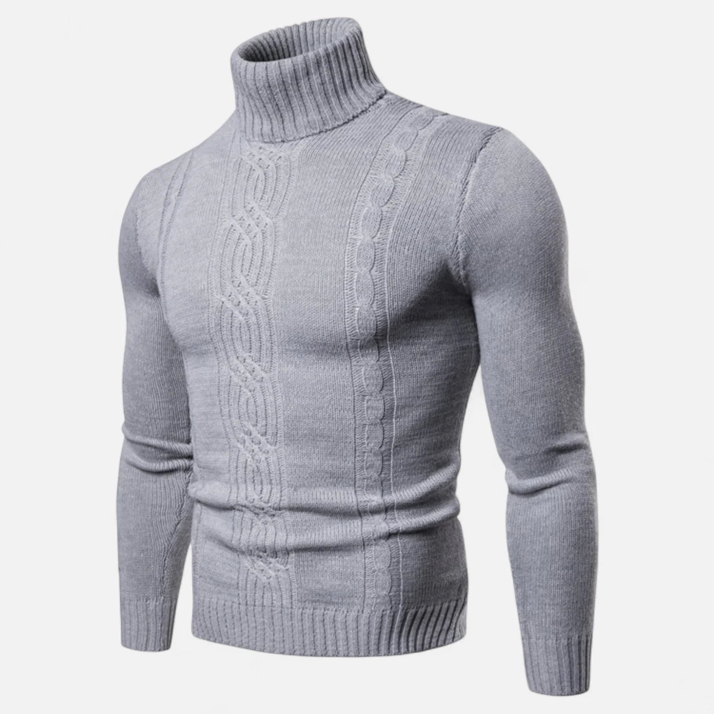 Pull à col roulé pour homme en maille héritage