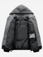 Men's Padded Fleece Lined Hooded Puffer Jacket