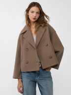 Veste Femme Courte Croisée en Laine
