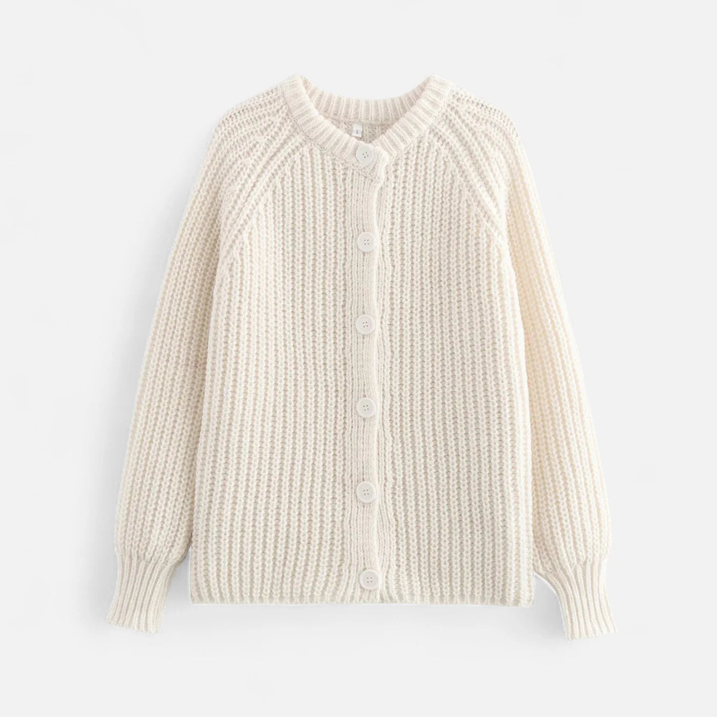 Cardigan tricoté à col rond vintage pour femme