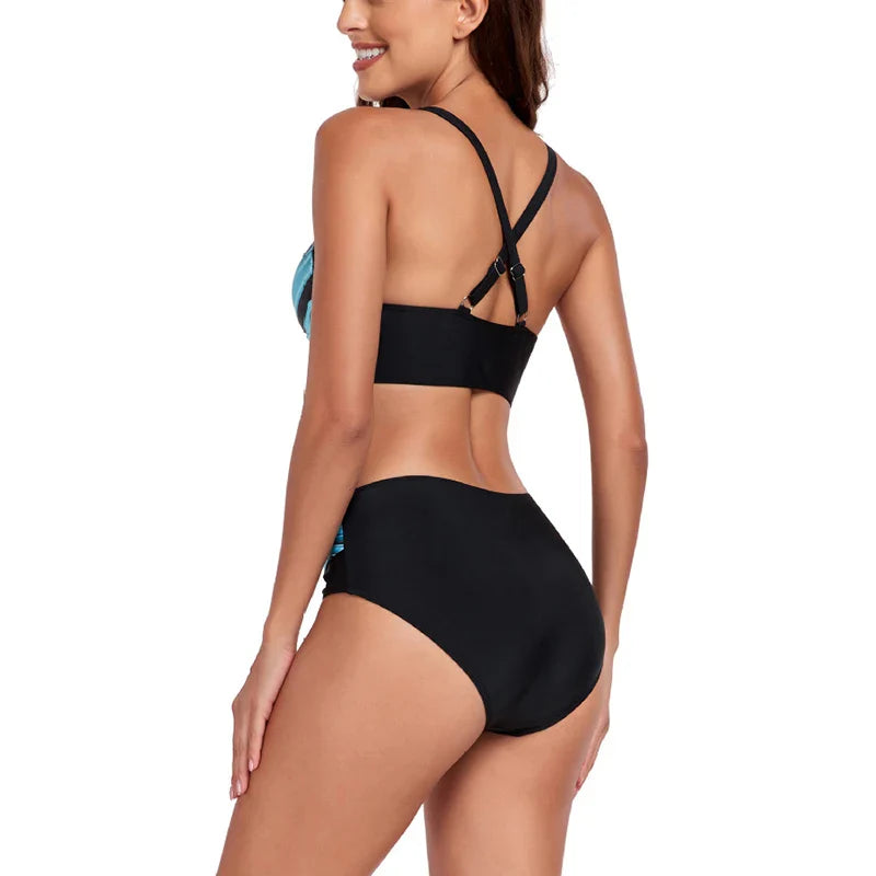 Ensemble de bikinis taille haute pour femmes