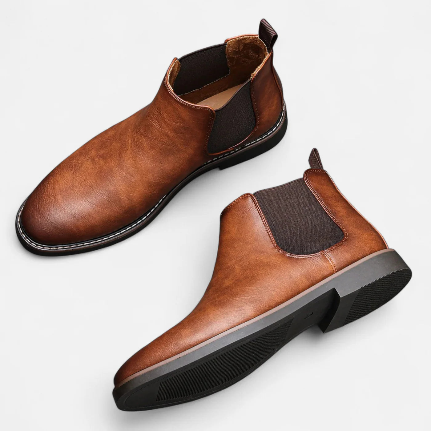Bottes Chelsea rétro en cuir pour homme