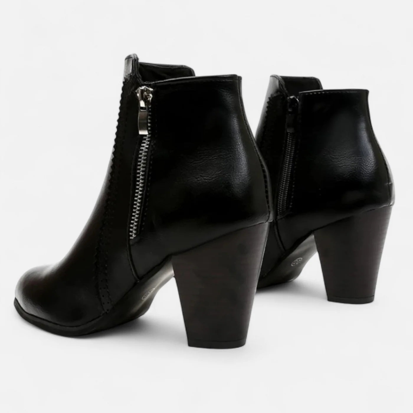 Bottes rétro à talon zippé pour femme