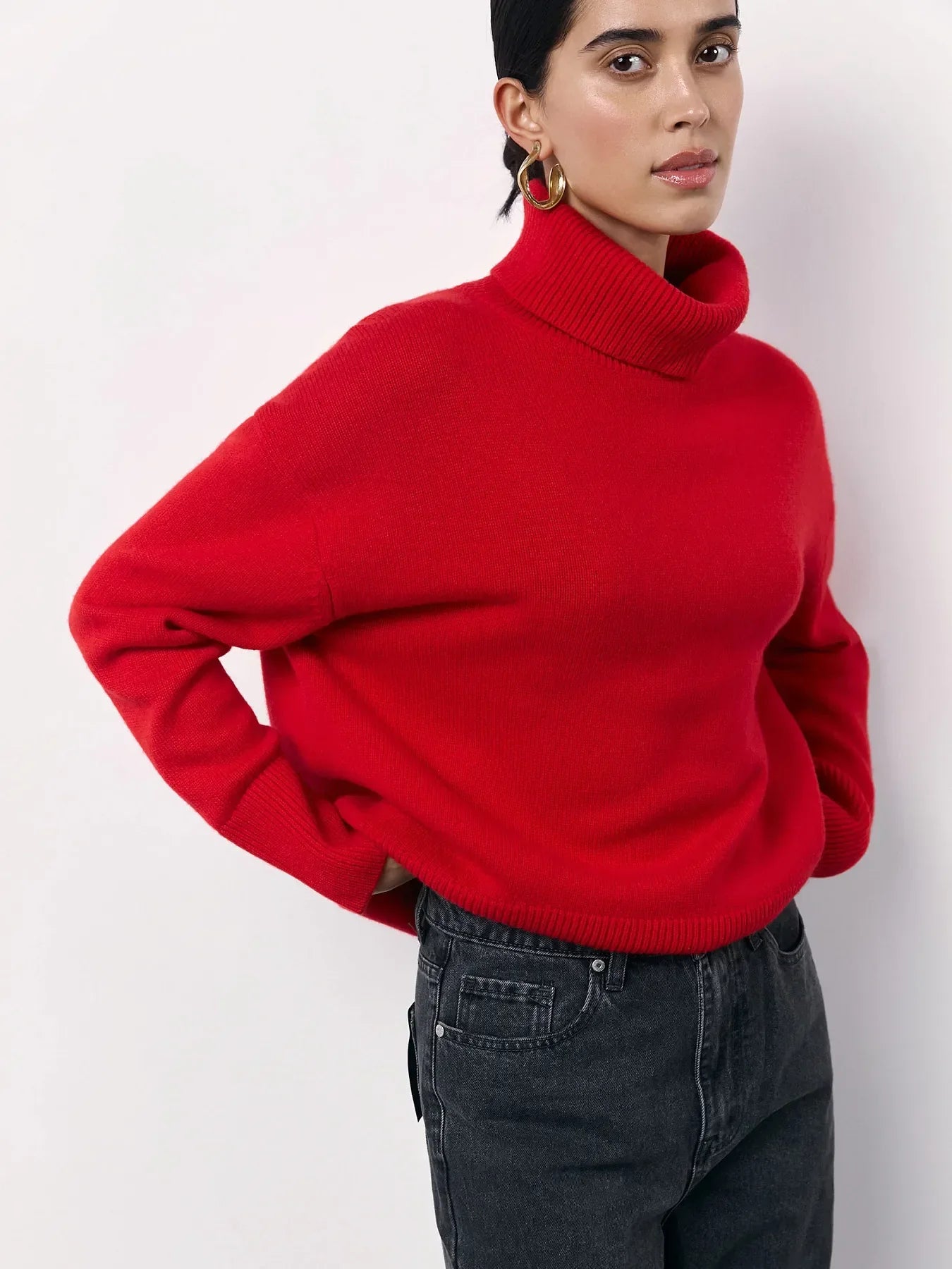 Pull douillet à col montant pour femmes