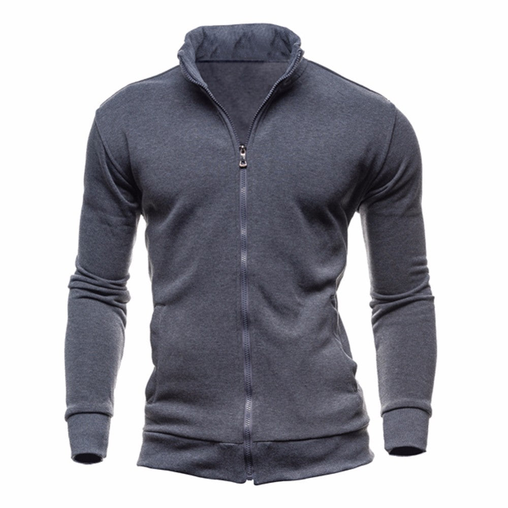 Cardigan classique à fermeture éclair et à coupe étroite pour hommes