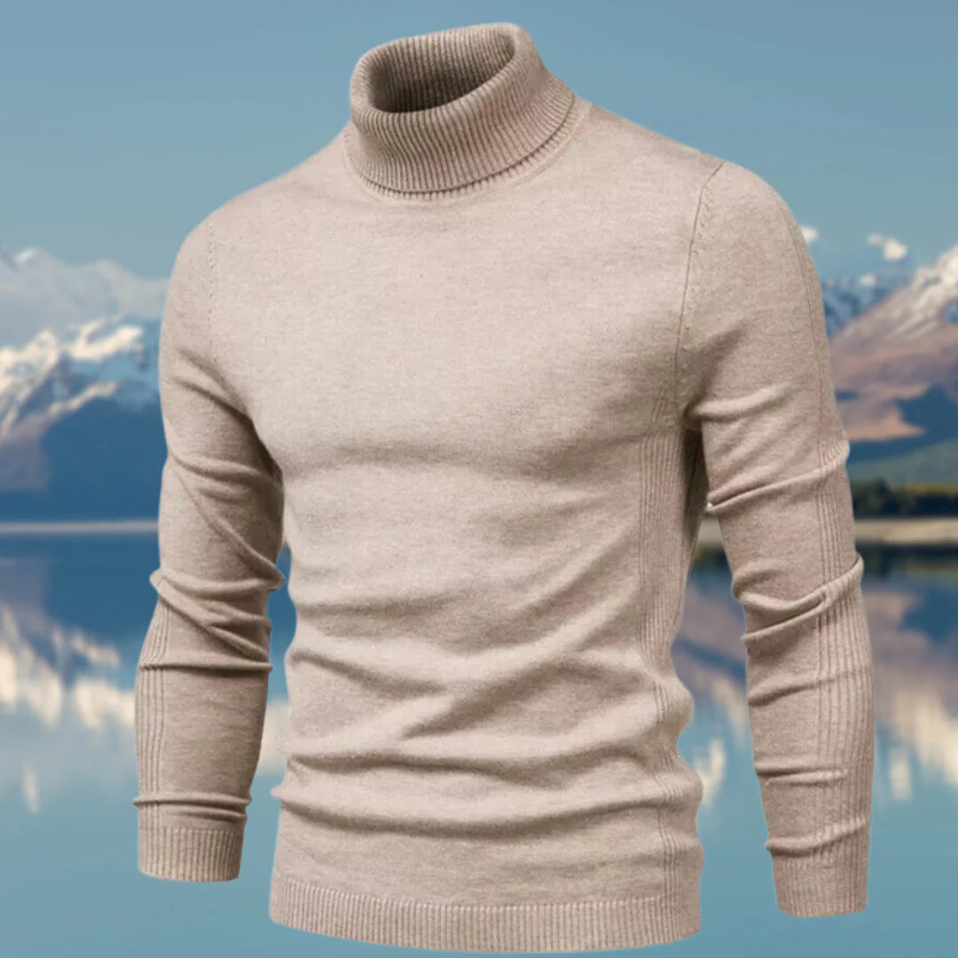 Pull classique à col roulé pour hommes