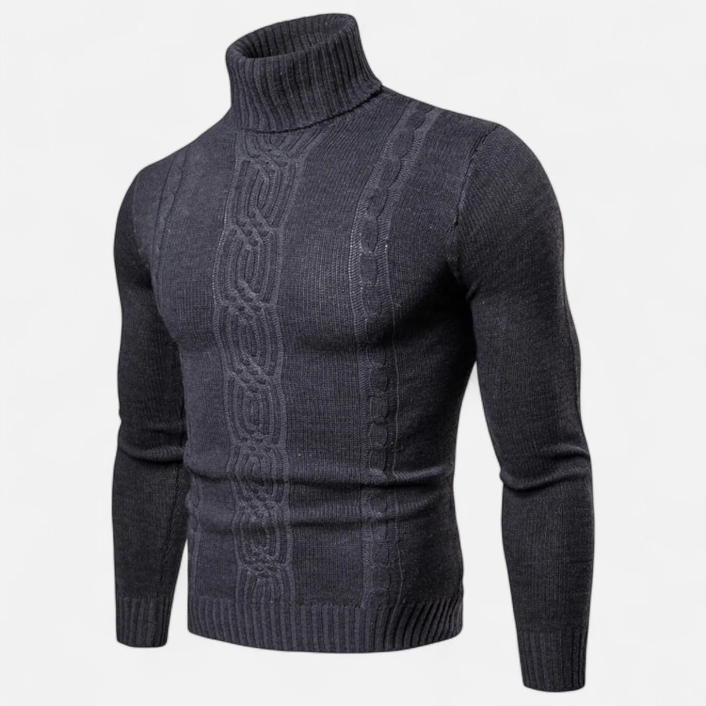 Pull à col roulé pour homme en maille héritage