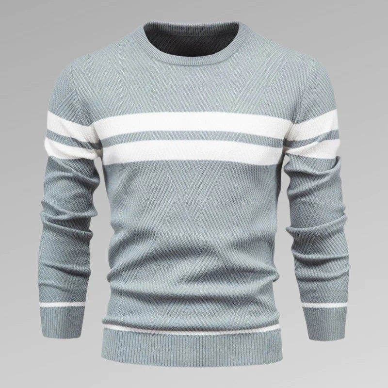 Pull décontracté en maille rayée pour hommes