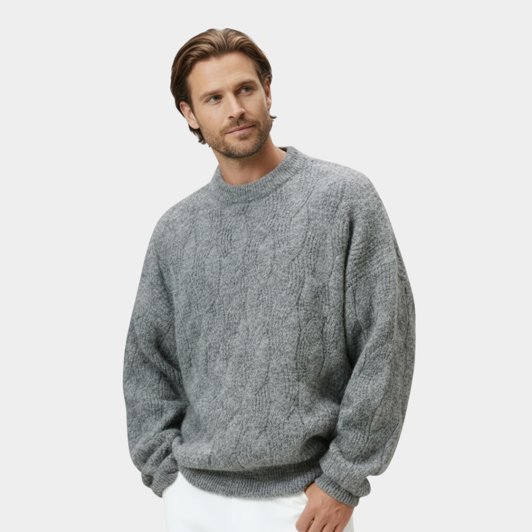 Pull torsadé doux à coupe décontractée pour homme