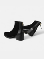 Bottines Femme en Daim Bout Pointu Talon Bloc