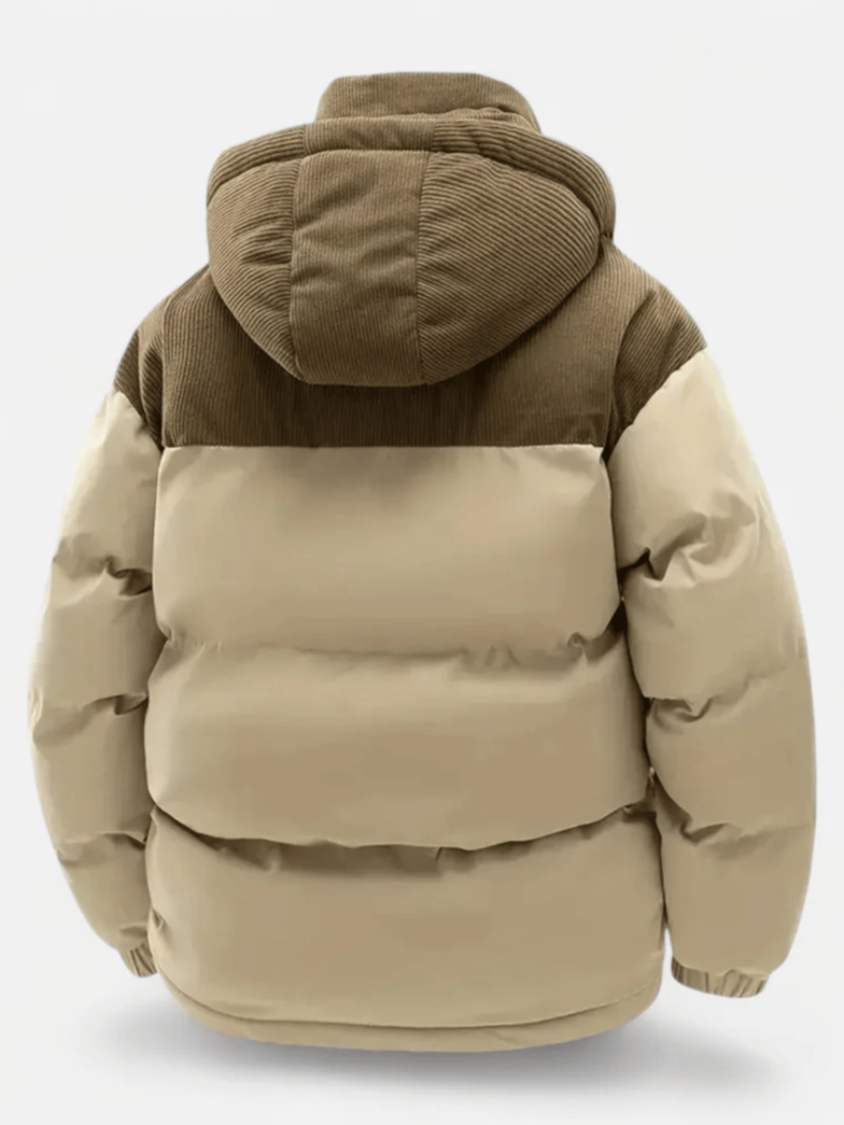 Doudoune Homme Bicolore Capuche Velours Côtelé