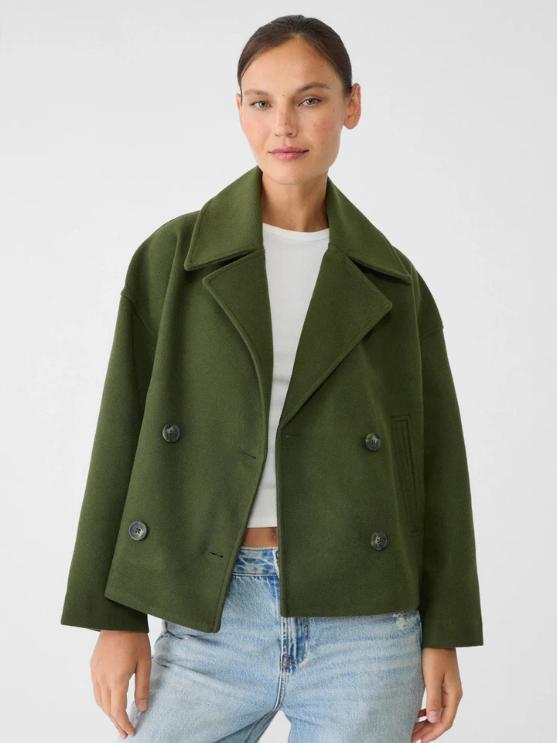 Veste Femme Courte Croisée en Laine