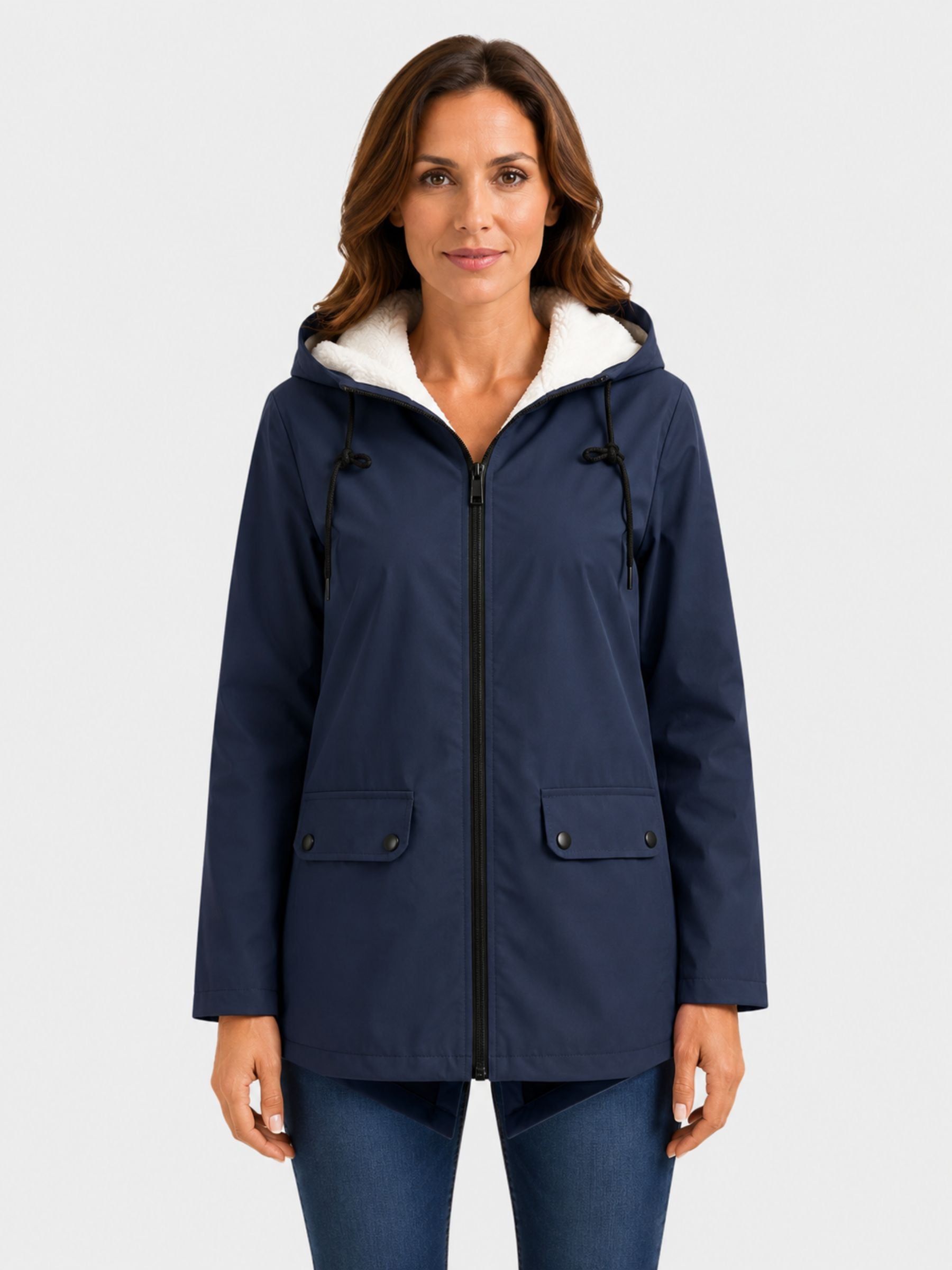 Parka Femme Imperméable à Capuche Fourrée