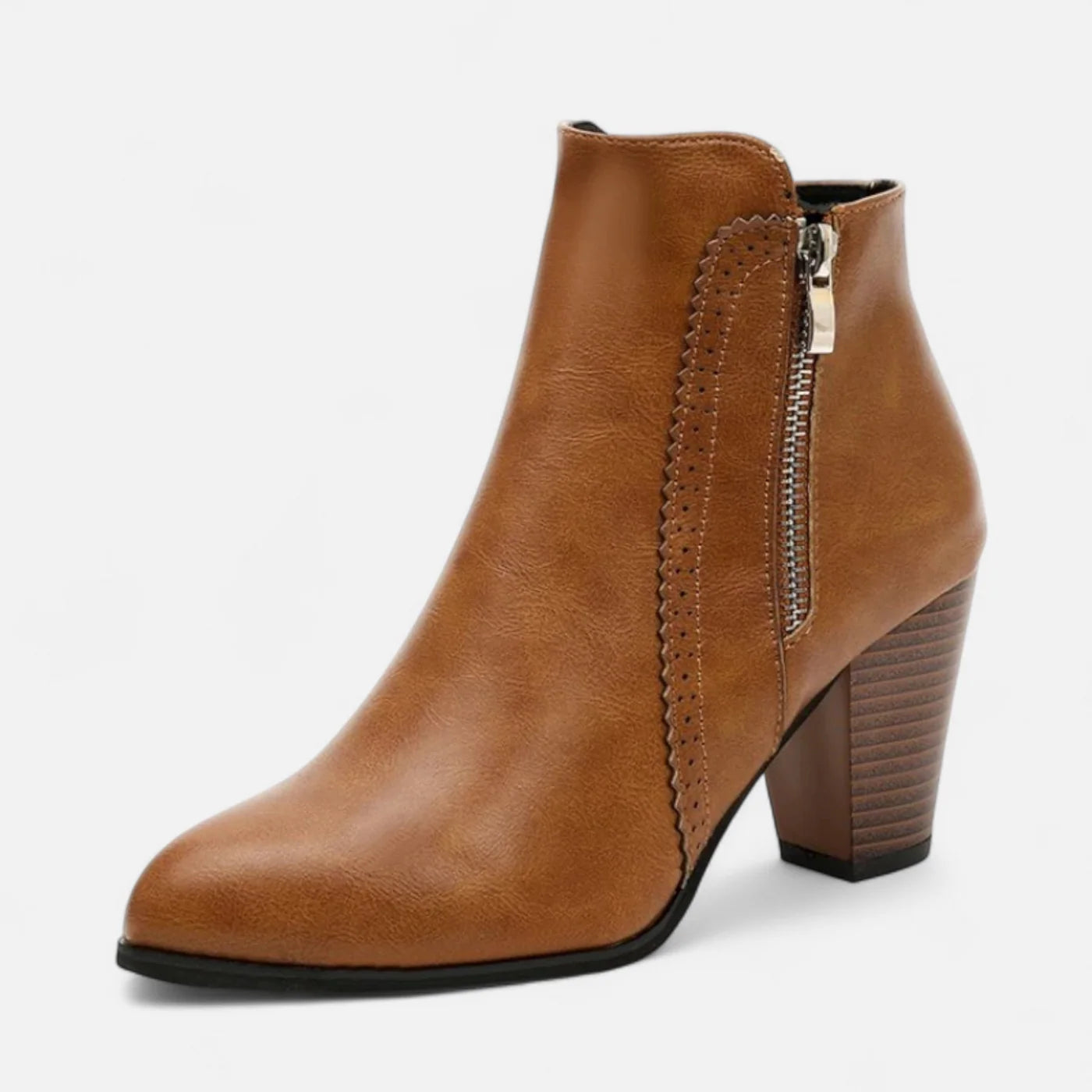 Bottes rétro à talon zippé pour femme