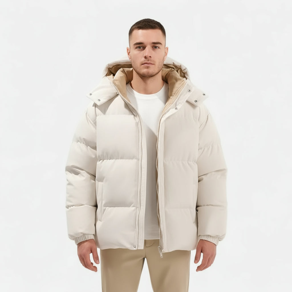 Veste matelassée pour homme à capuche amovible