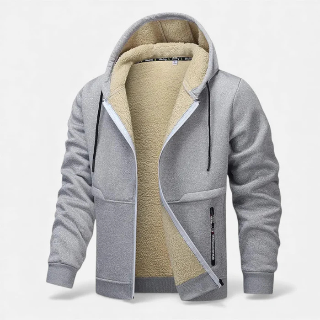 Sweat à capuche doublé en polaire pour homme