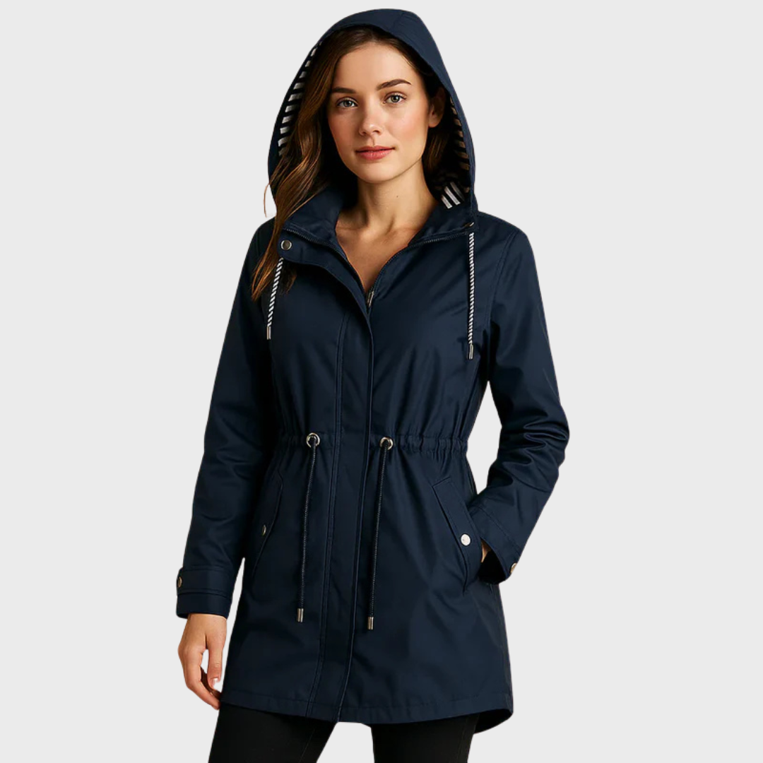 Manteau imperméable femme léger avec poches et cordon de serrage