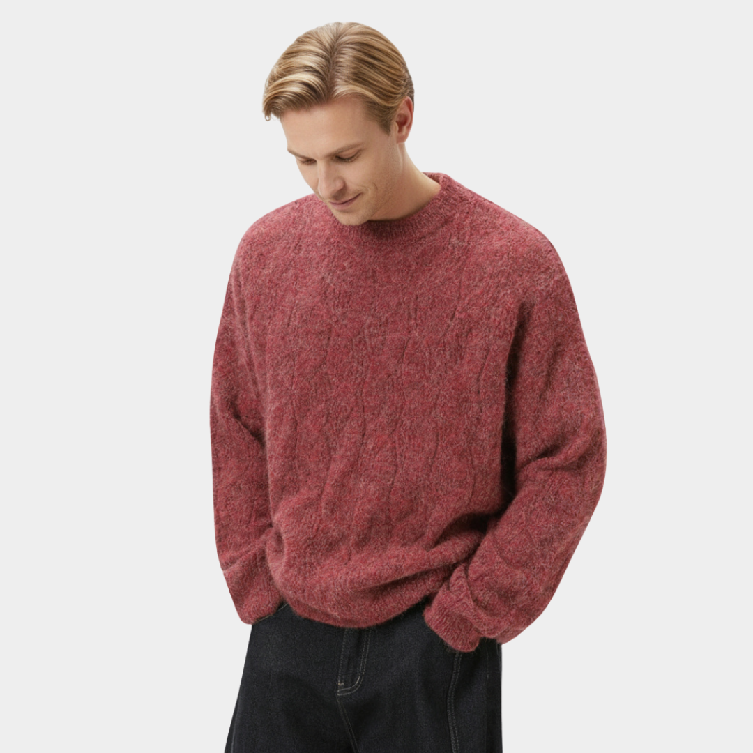 Pull torsadé doux à coupe décontractée pour homme