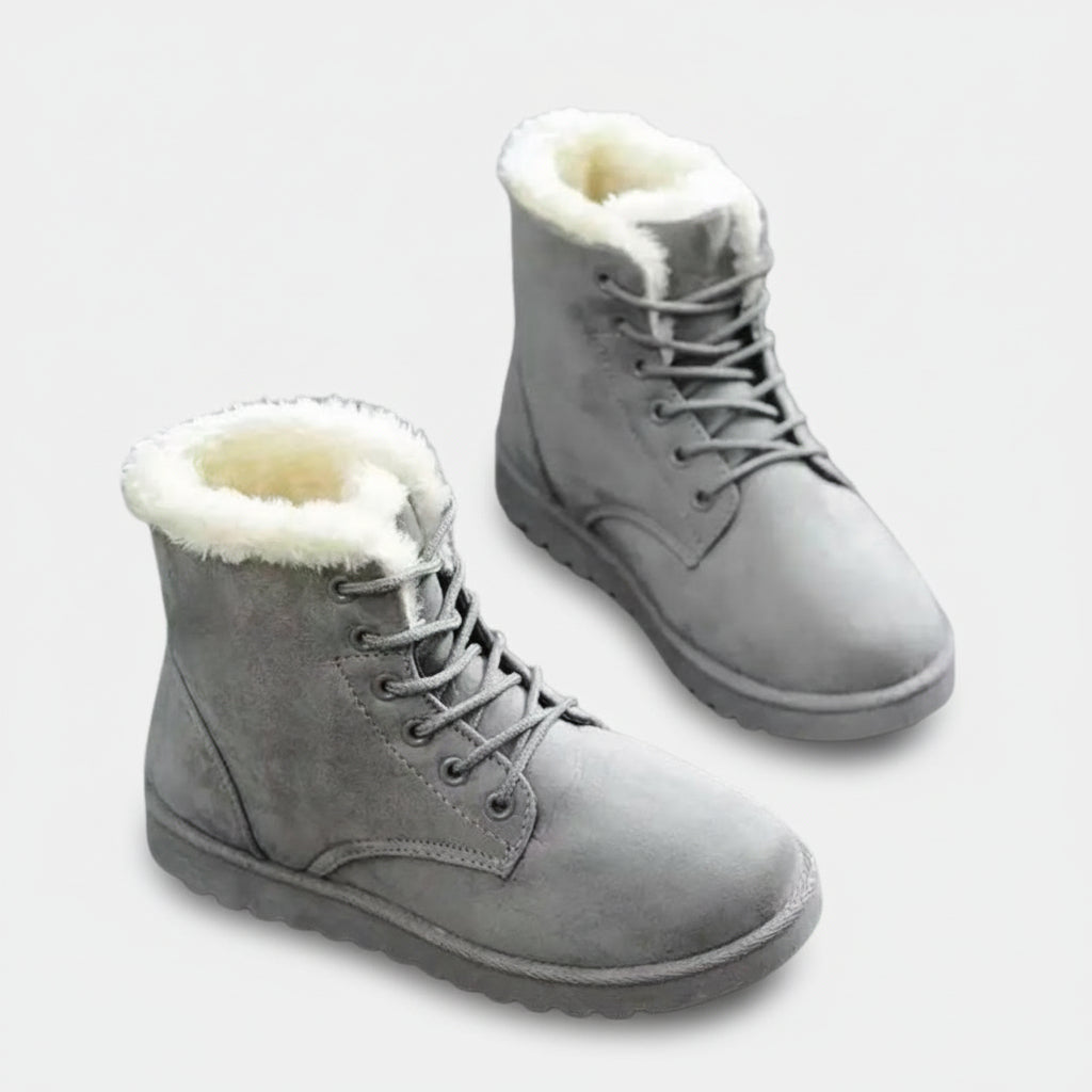 Bottines d'hiver fourrées à lacets pour femme