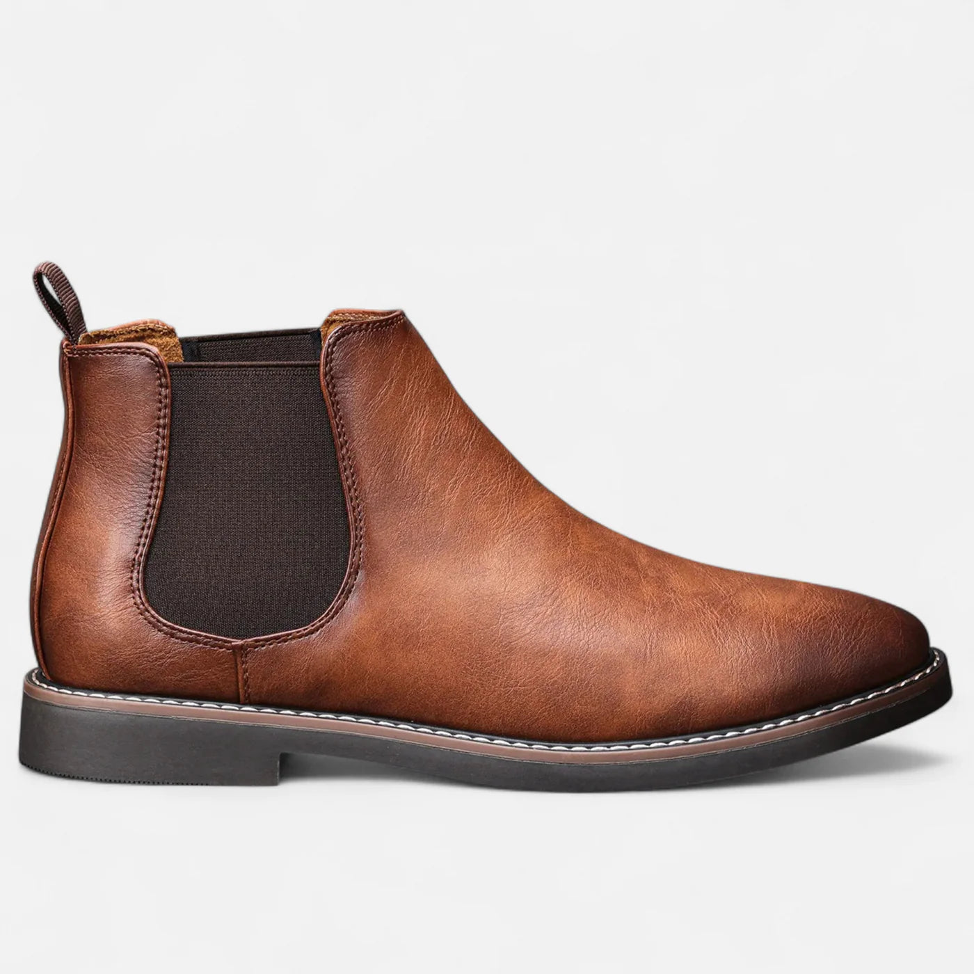 Bottes Chelsea rétro en cuir pour homme