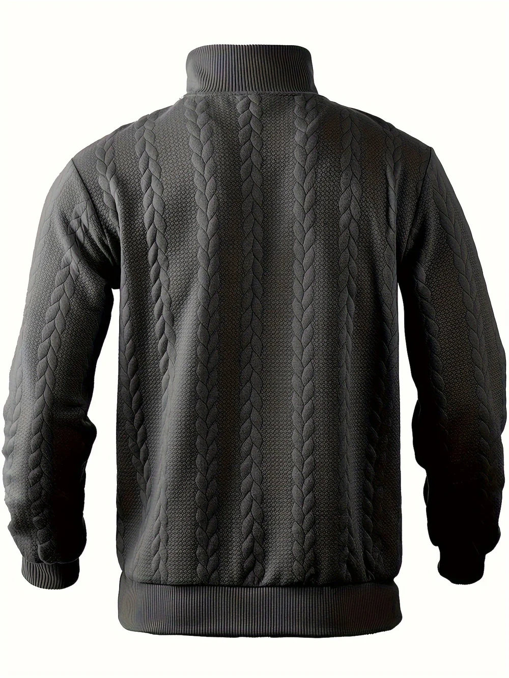 Pull-over quart de zippé en tricot câblé classique pour hommes