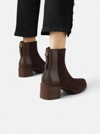 Bottines Femme en Daim Bout Pointu Talon Bloc