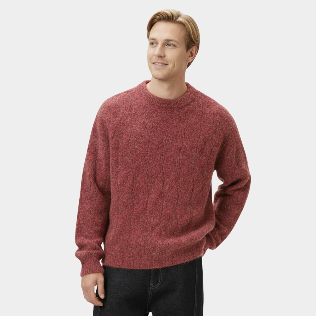 Pull torsadé doux à coupe décontractée pour homme
