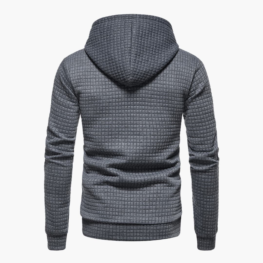 Pull à capuche décontracté à motif quadrillé pour hommes