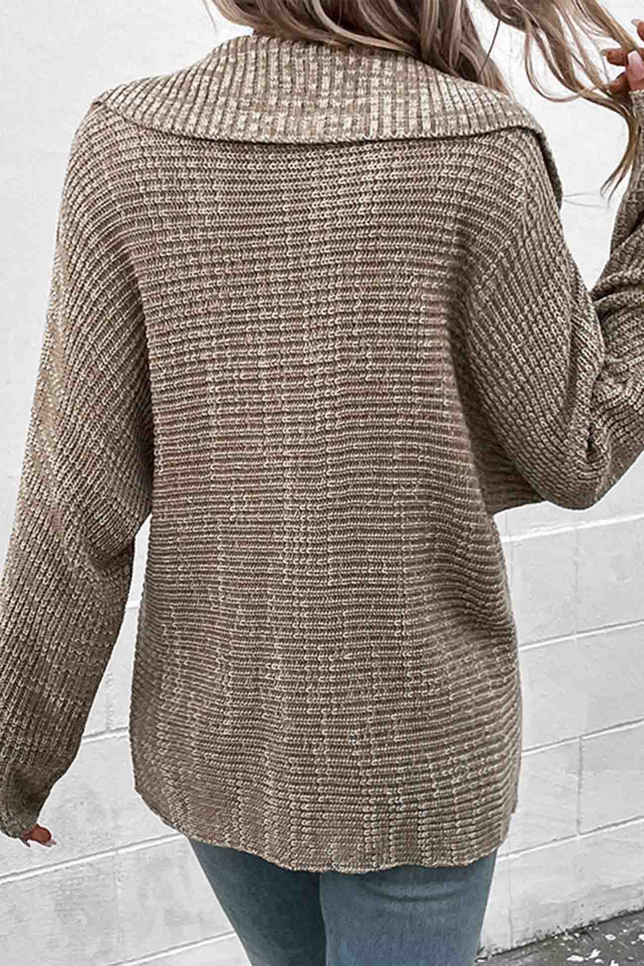 Pull-over à col en tricot décontracté pour femmes