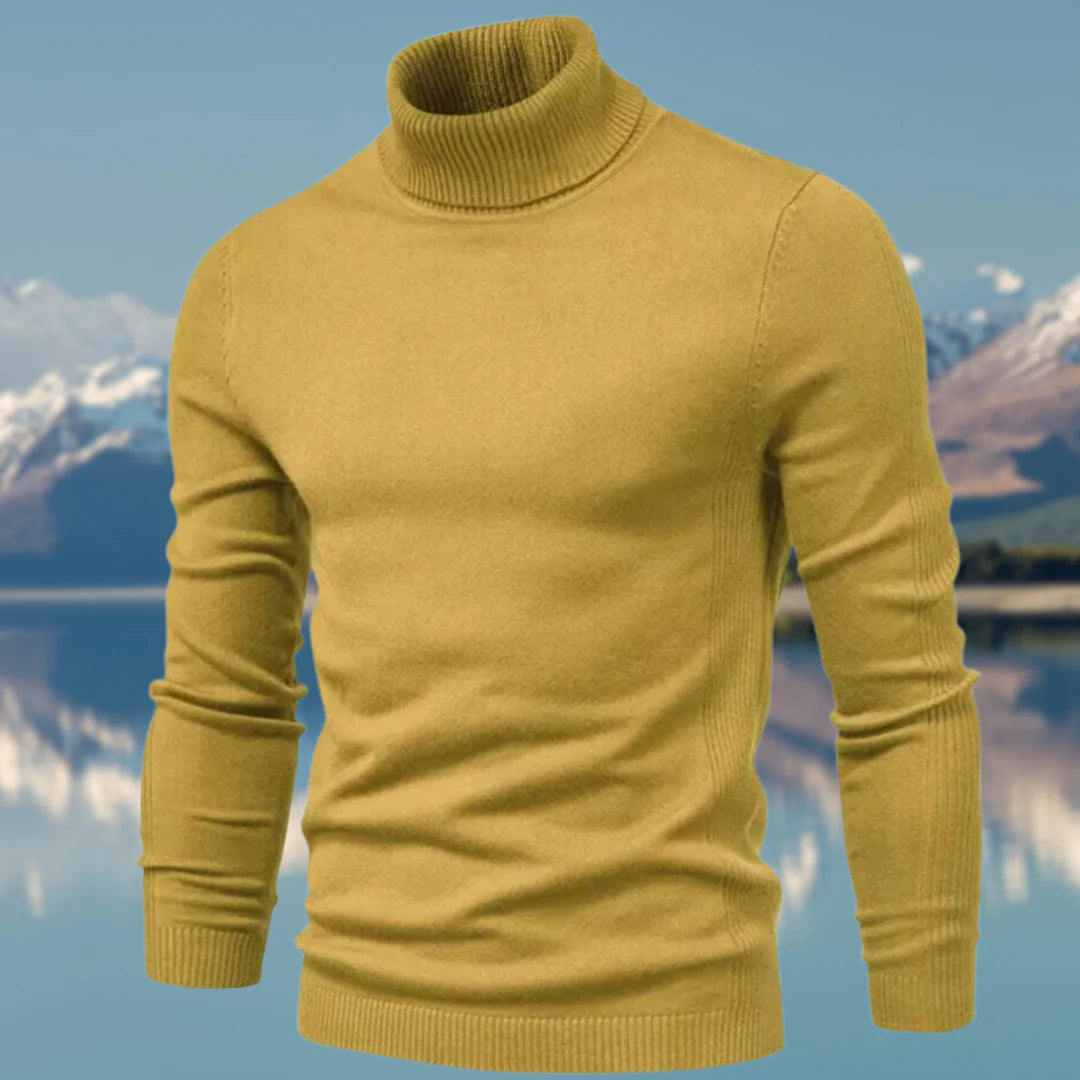 Pull classique à col roulé pour hommes