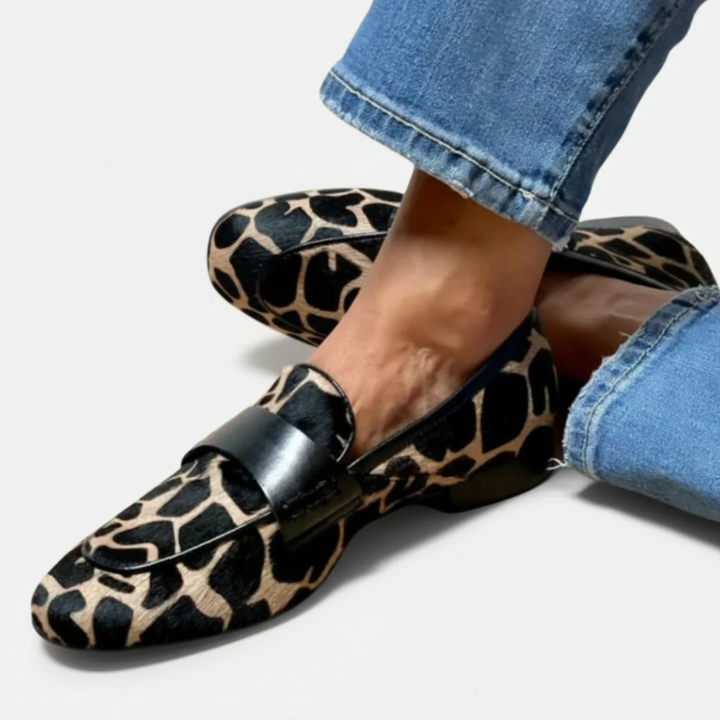 Mocassins chic à imprimé animalier pour femme