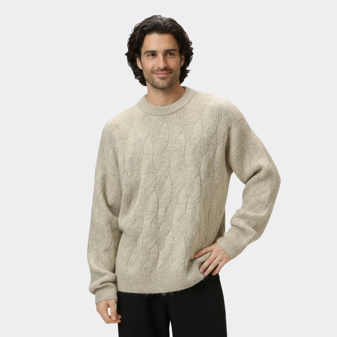Pull torsadé doux à coupe décontractée pour homme