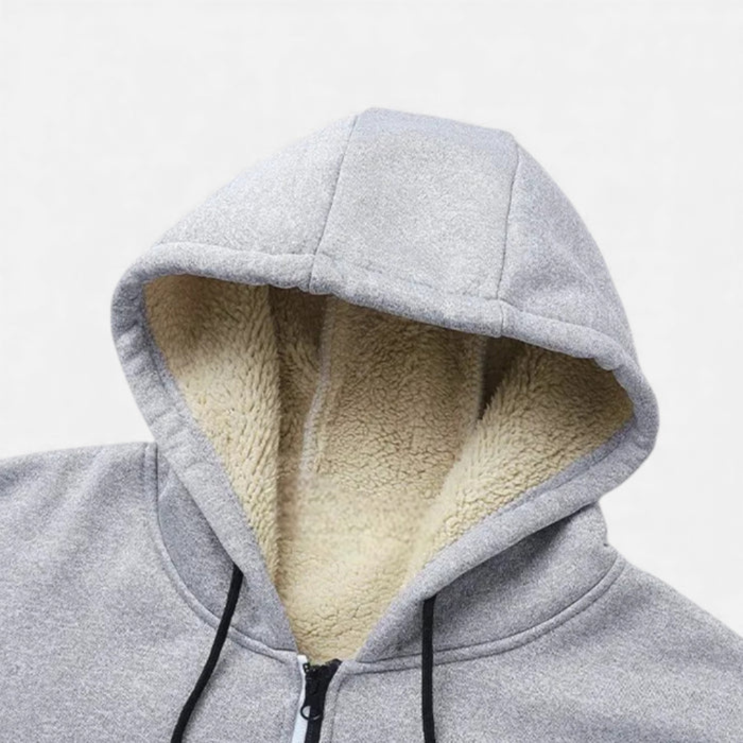 Sweat à capuche doublé en polaire pour homme