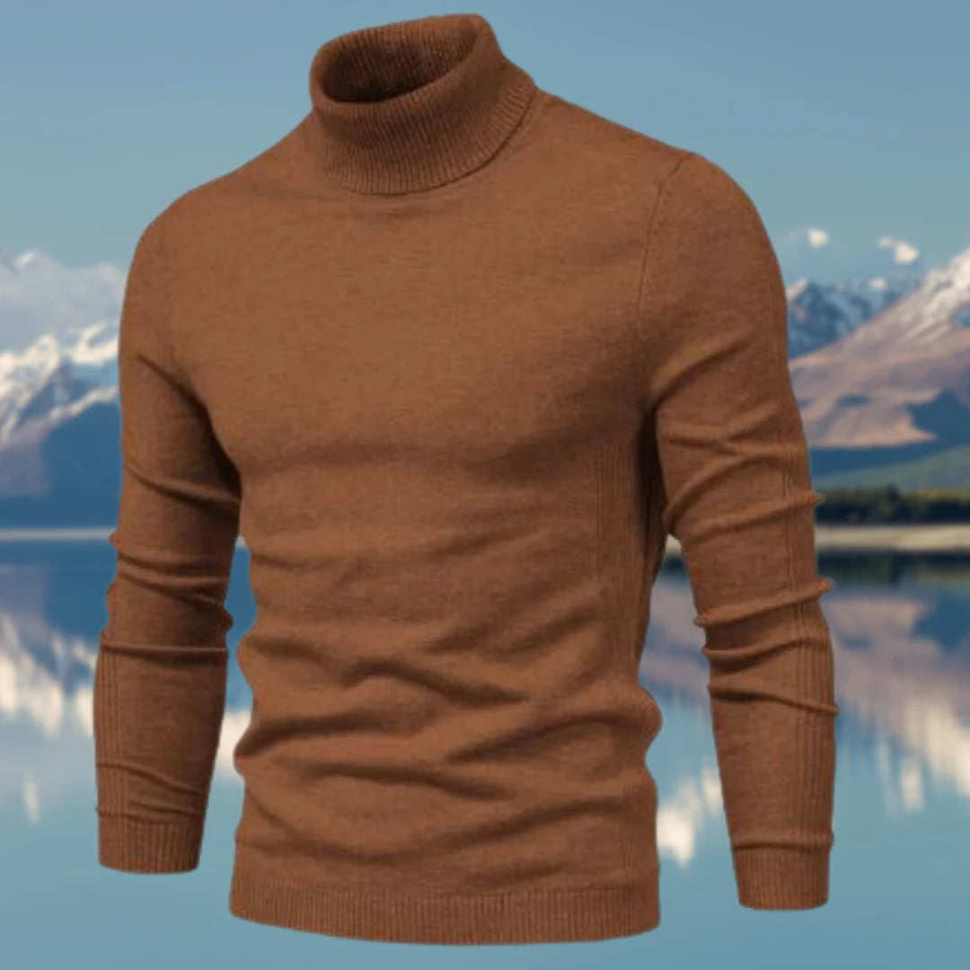 Pull classique à col roulé pour hommes