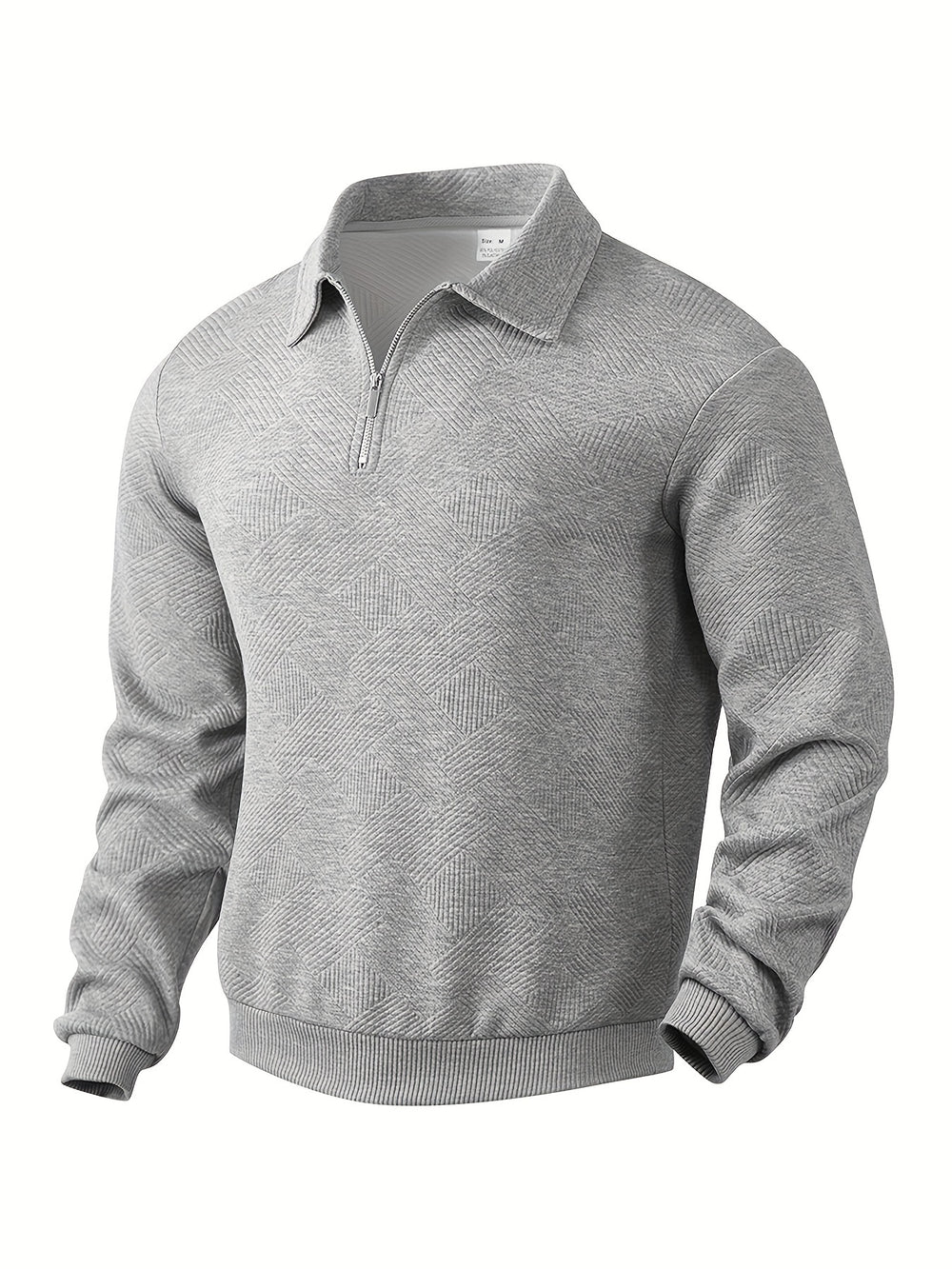 Pull-over quart de zippé texturé classique pour hommes