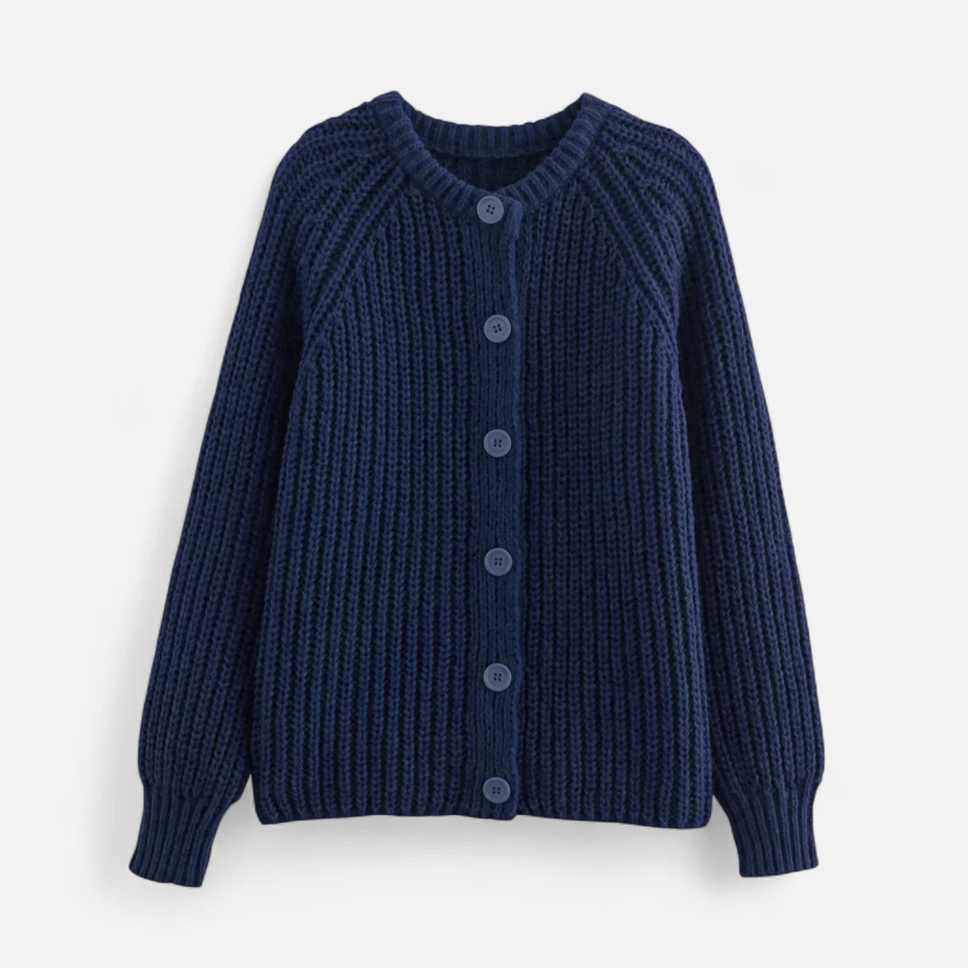 Cardigan tricoté à col rond vintage pour femme