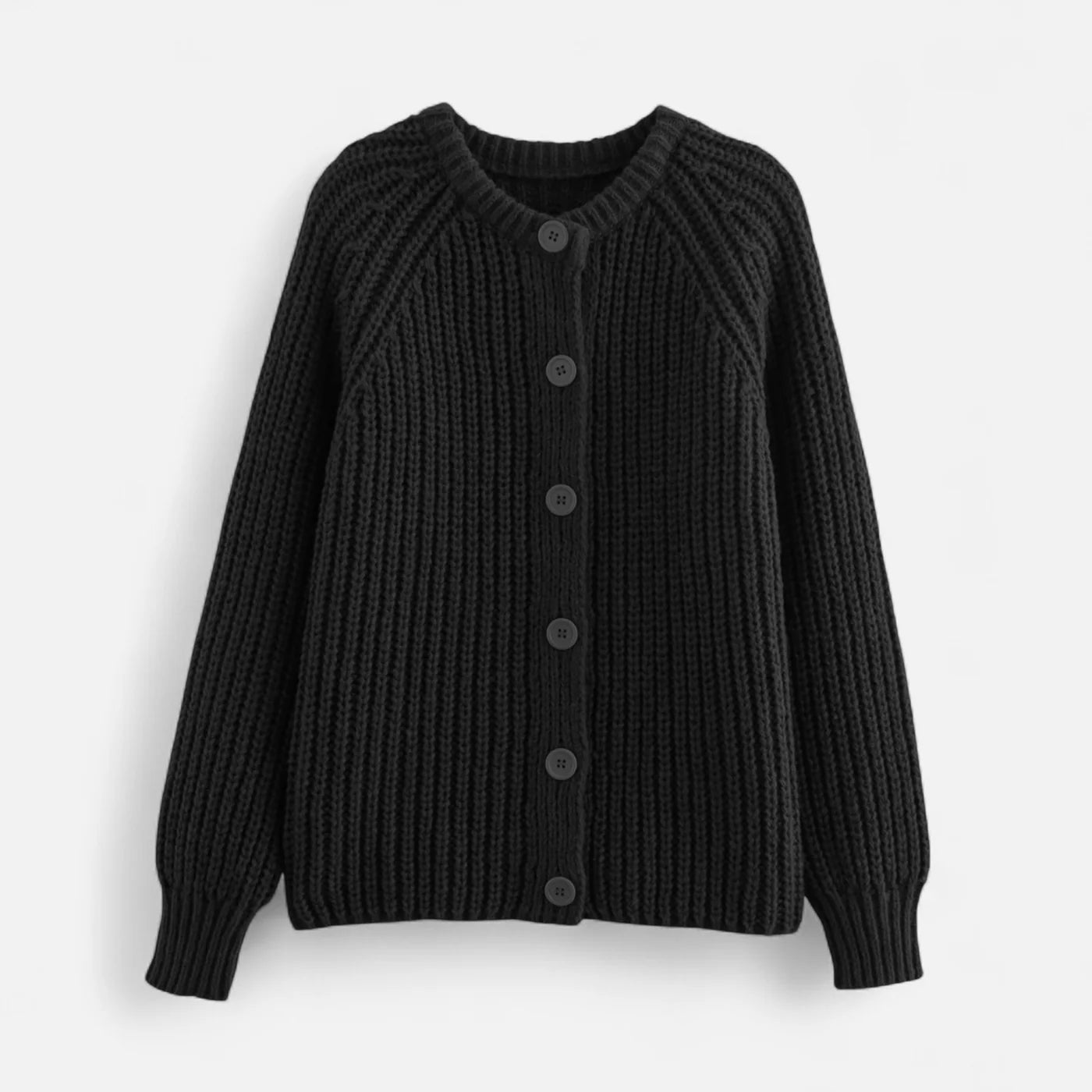 Cardigan tricoté à col rond vintage pour femme