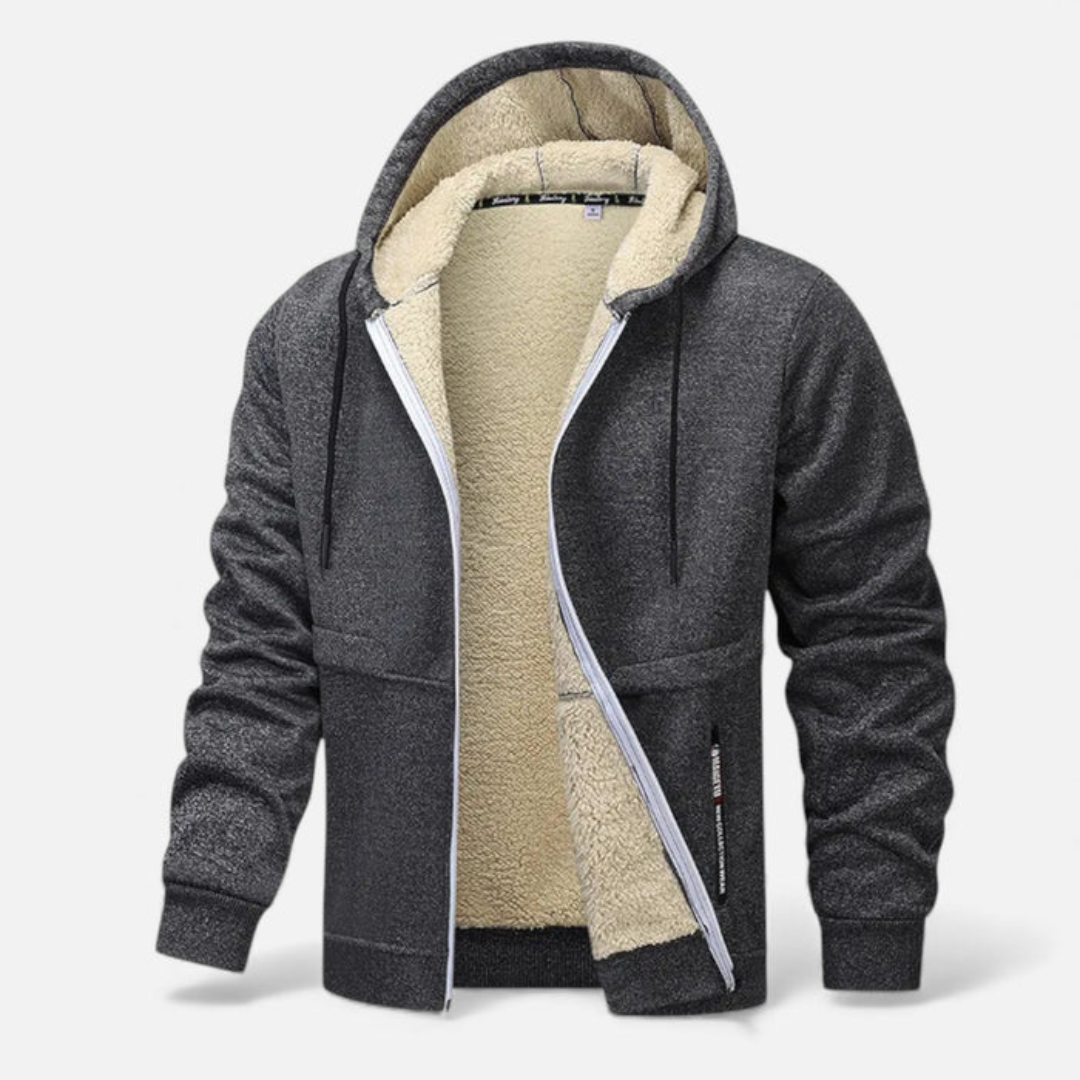 Sweat à capuche doublé en polaire pour homme