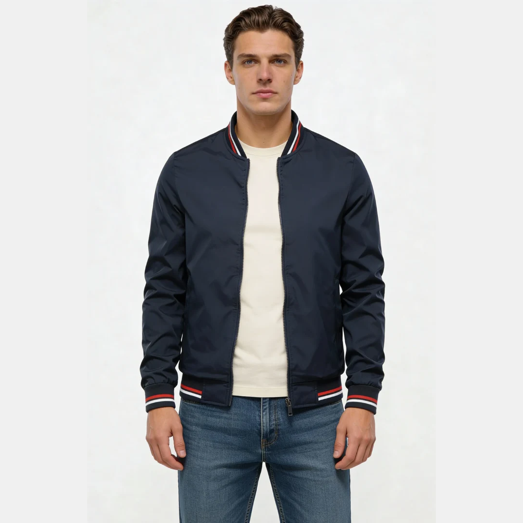 Veste bomber confortable à fermeture zippée pour homme