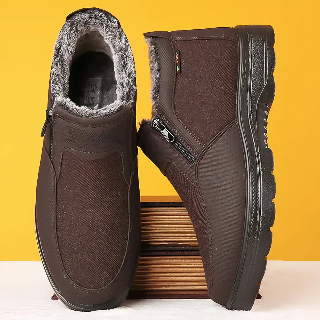 Chaussures d'hiver pour hommes avec fermeture éclair latérale