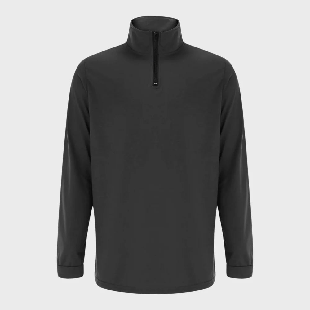 Pull classique à col montant et quart de zippé pour hommes