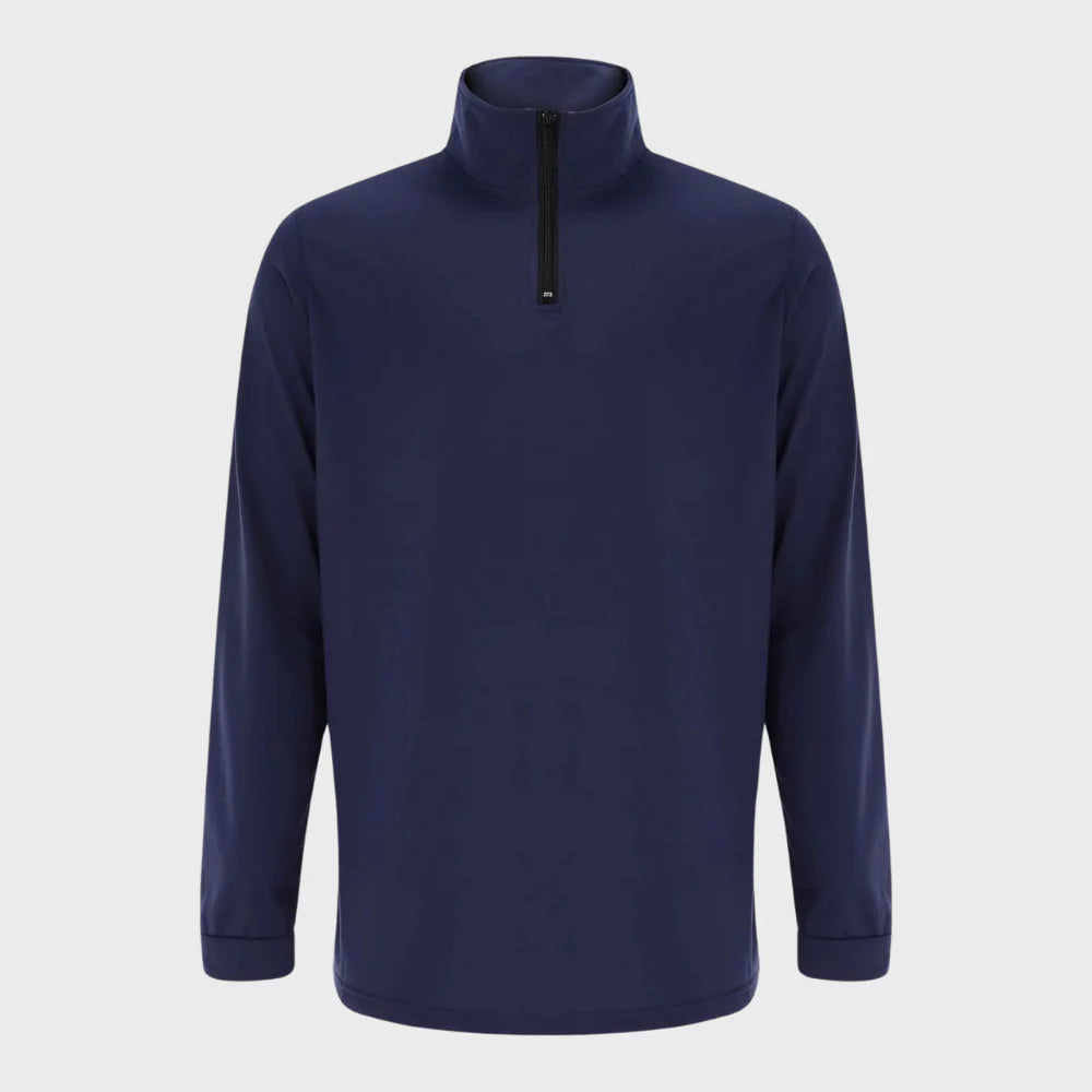 Pull classique à col montant et quart de zippé pour hommes