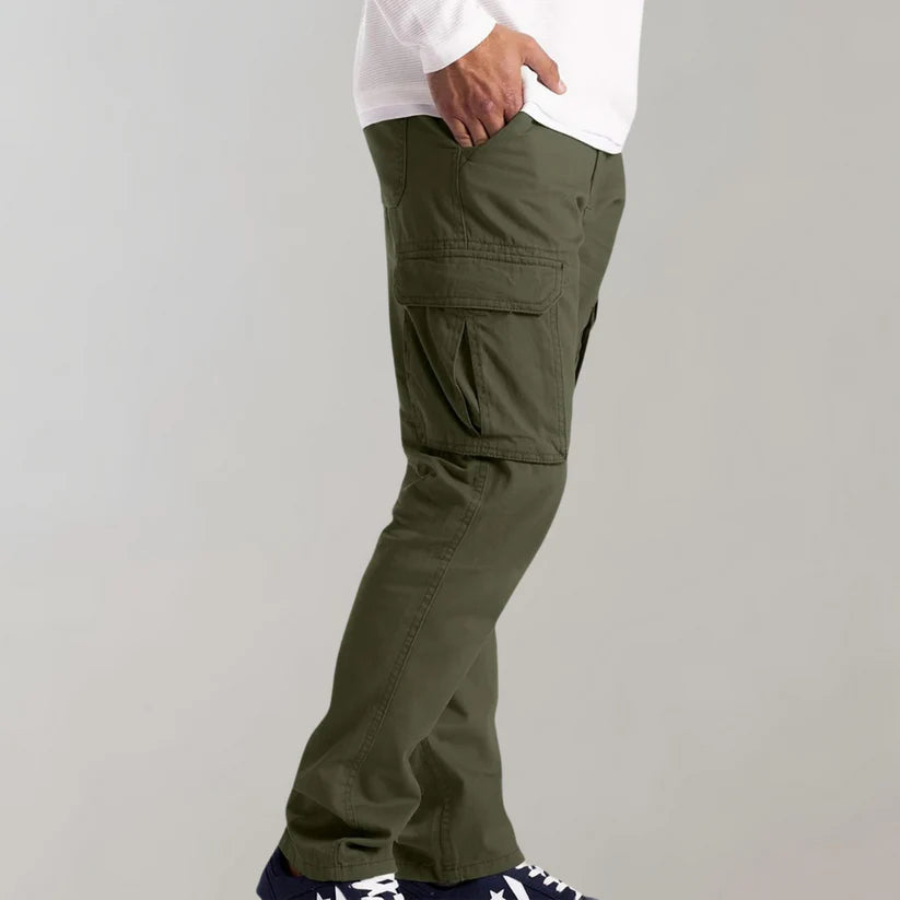 Pantalon cargo homme slim avec poches multiples