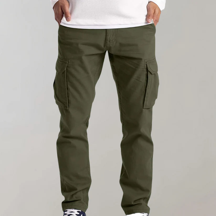 Pantalon cargo homme slim avec poches multiples